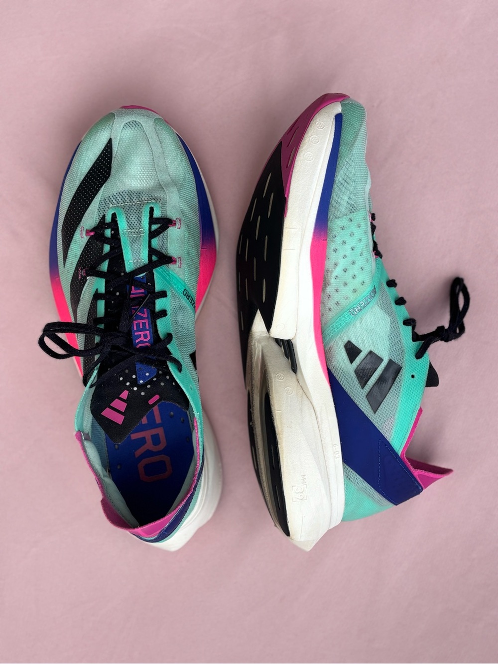 Adidas Adizero Adios Pro 3 Aqua Pink Running Shoes Men’s 11.5